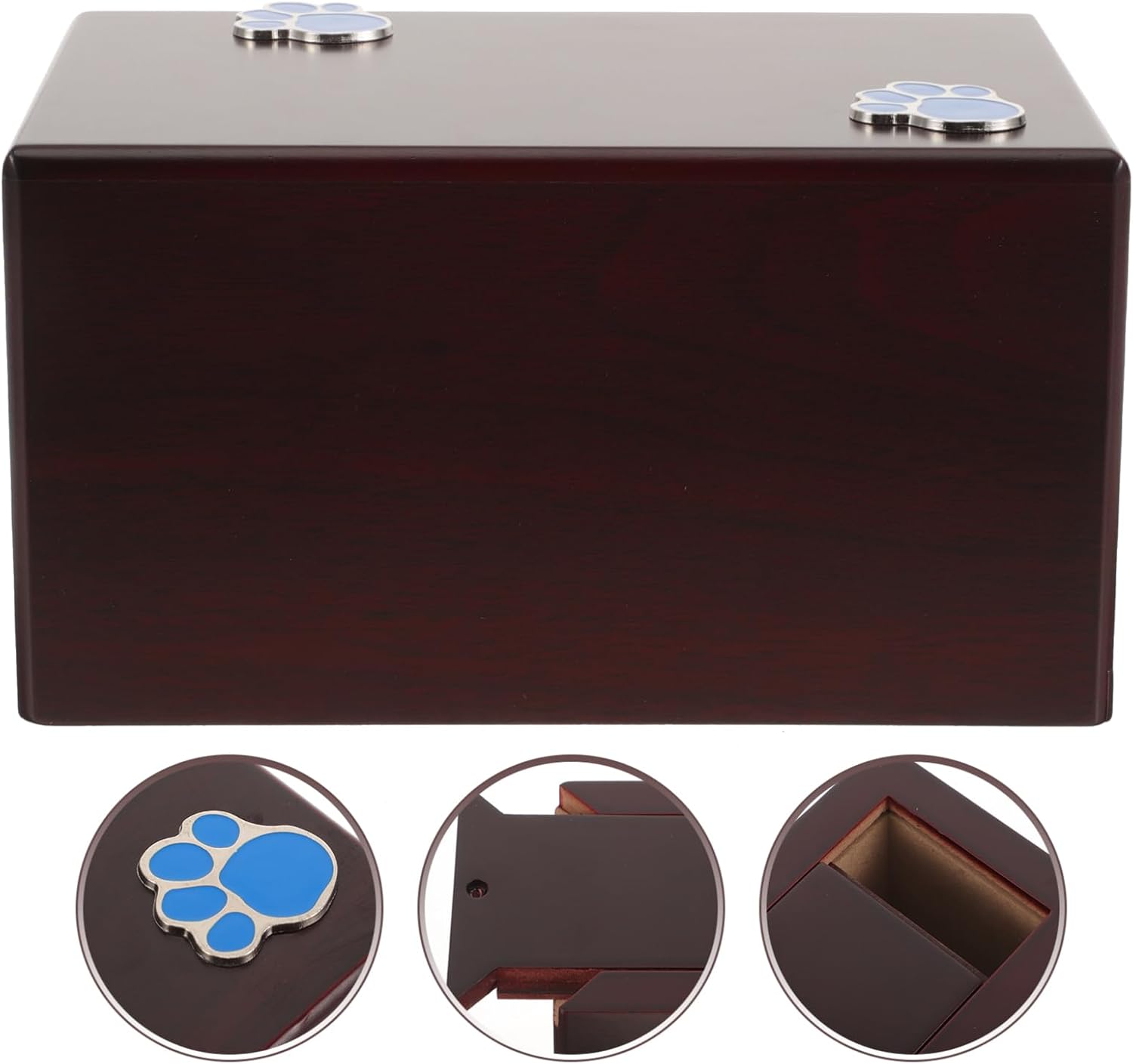 NOLITOY Pet Ashes Wooden Urn Box Memorial Casket for Dogs and Cats with Keepsake Bag to Large Cremation Urns for Preserving Pet Ashes and Photos