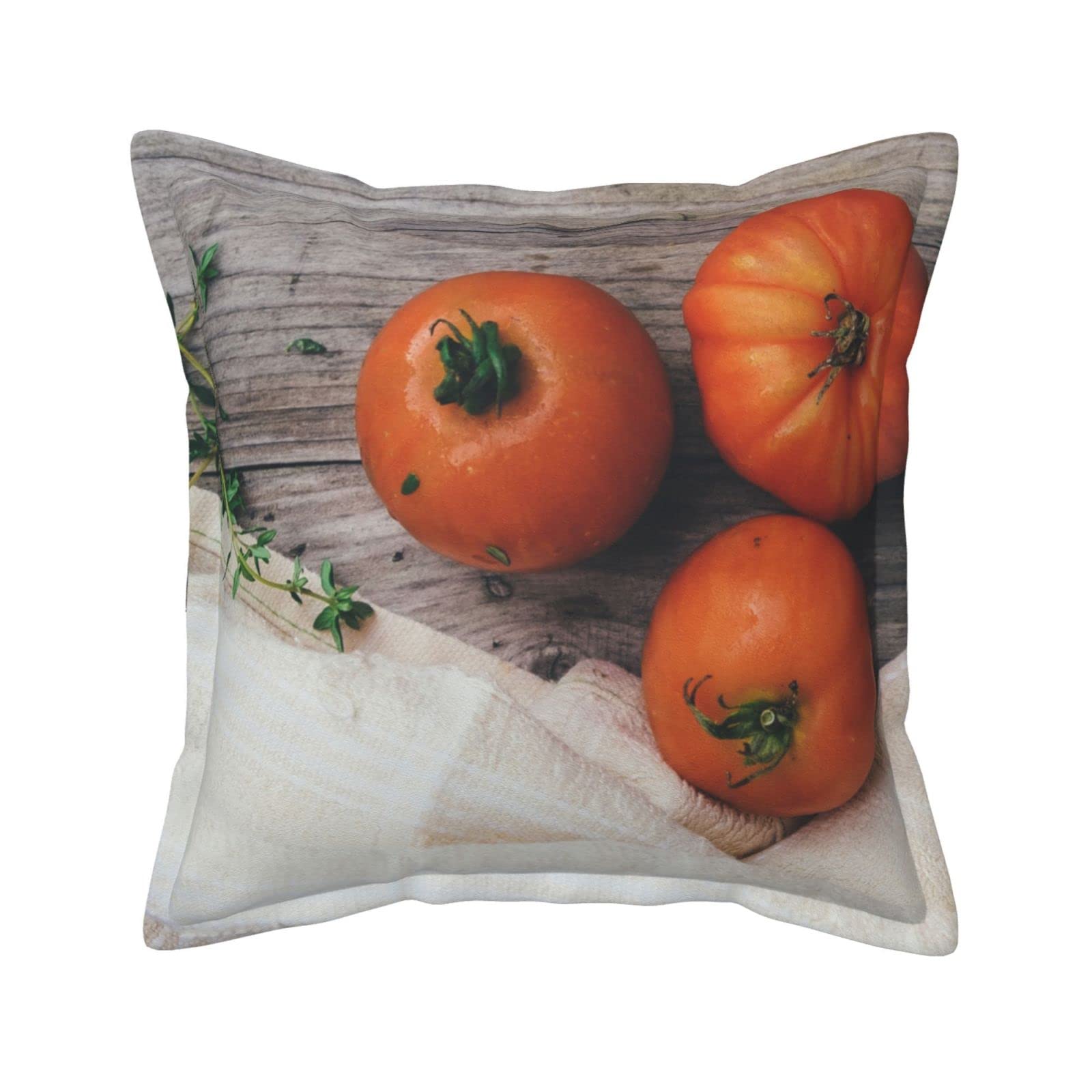 Pomodori su tavolo in legno stampato in finta pelle cuscino federe decorative moderne quadrate camera da letto soggiorno divano federe