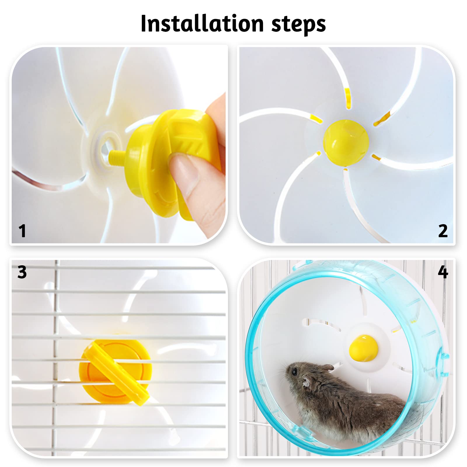 6.9 Inch Silent Hamster Exercise Wheel, Mount on Cage, for Dwarf Hamster, Pet Mouse - image 7