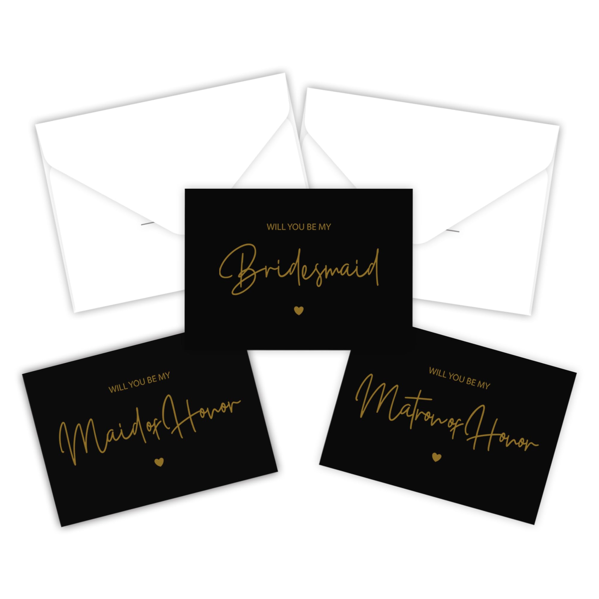 10 Pack Bridesmaid Cards With Envelope, 8 Will You Be My Bridesmaid Cards,1 Maid of Honor Card,1 Matron of Honor Card