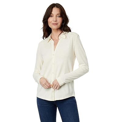Lilla P Long Sleeve Button Down T Shirts Women