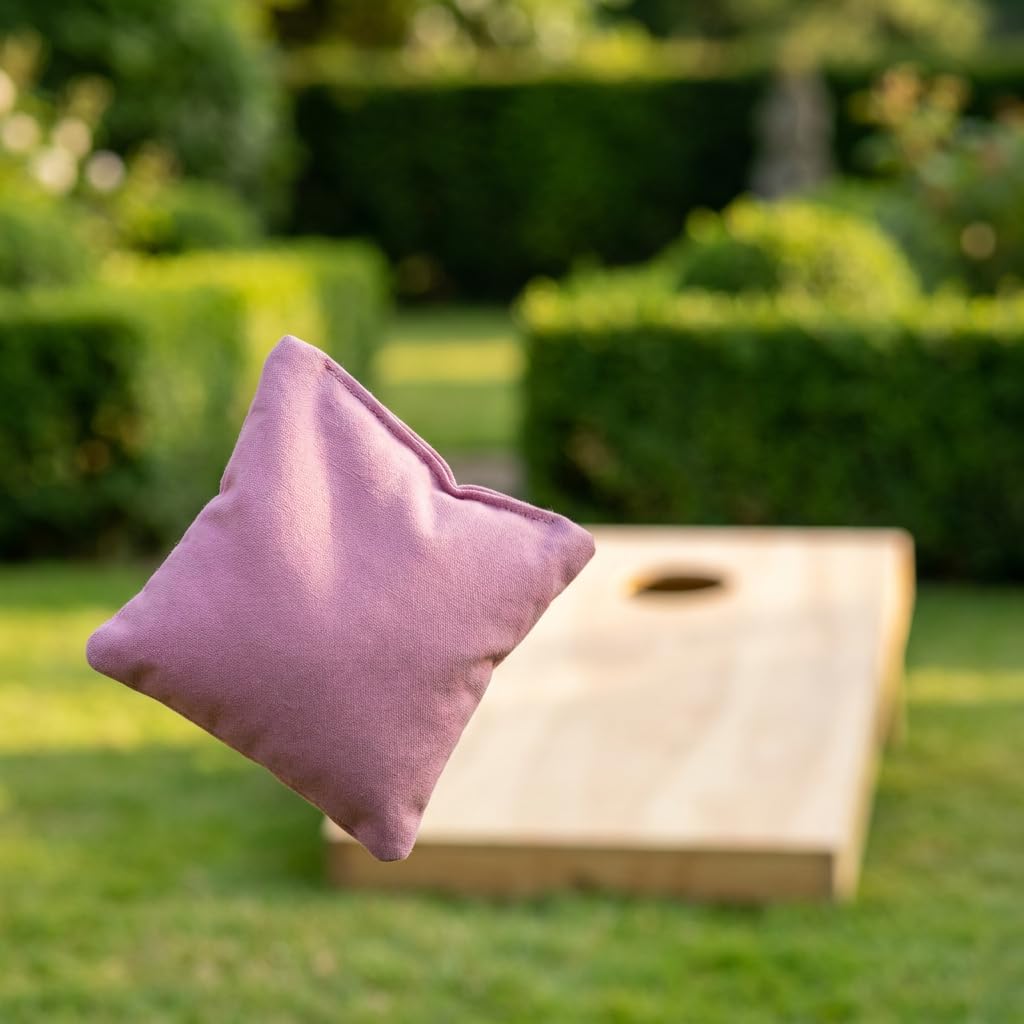 Dr Sport - Lot de 8 sacs à cornhole originaux - 4 sacs violets et 4 roses - Qualité robuste - 400 g - 15 x 15 cm