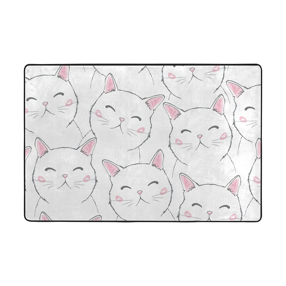 Grand tapis de sol blanc anti-peluche en velours corail doux