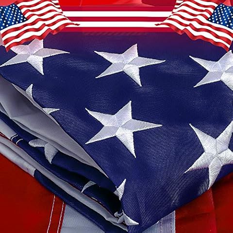 Freefy American Flag 3x5 ft - Embroidered Stars,Sewn Stripes,Nylon,UV Protected,Brass Grommets,Perfect for Indoor/Outdoor Use US USA Flags. Cover