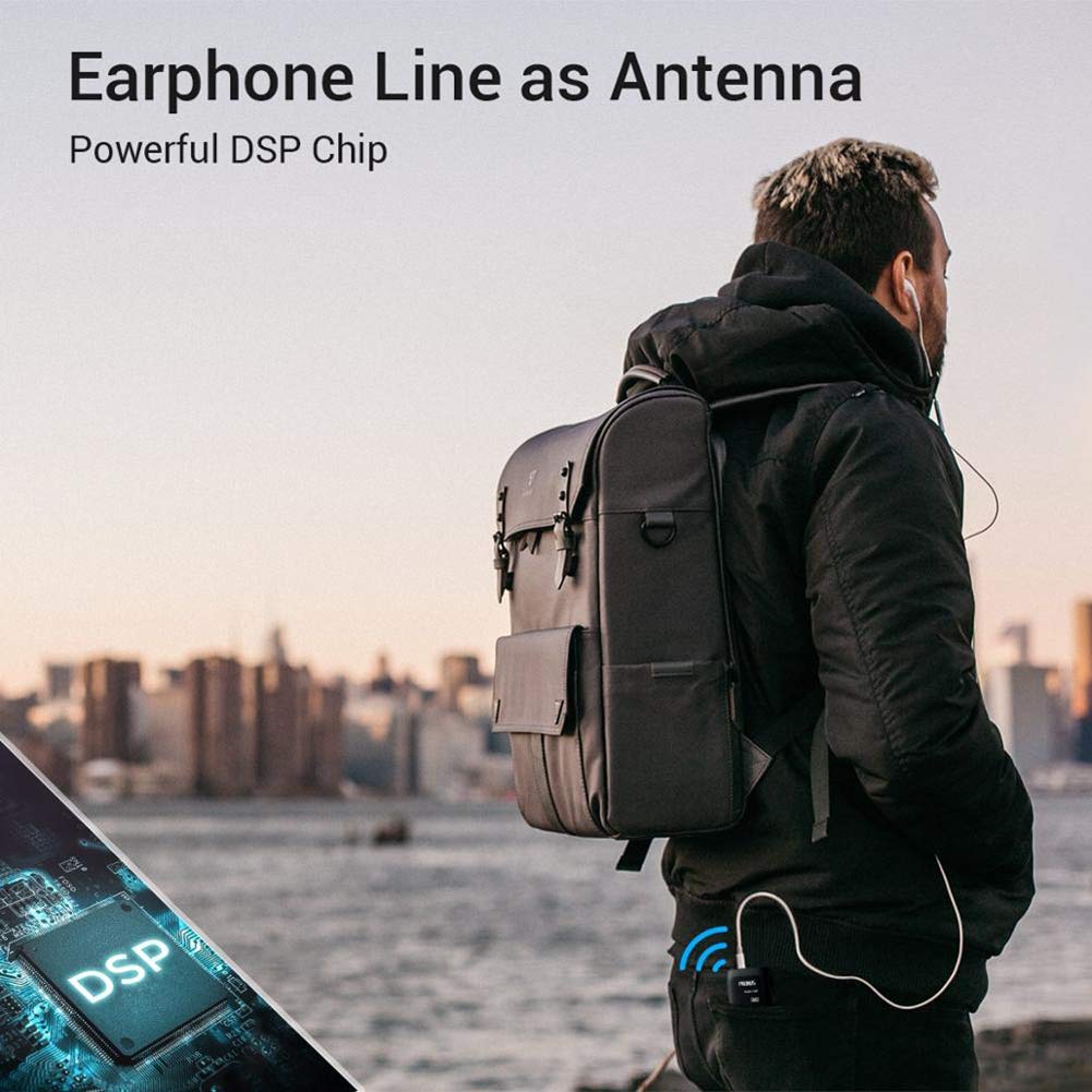 C- Mini Radio Radio portátil de Bolsillo FM/Am con Auriculares, Radio Transistor estéreo Personal con Bajos mejorados, operado por baterías AAA para Caminar, Trotar y Acampar,Blanco