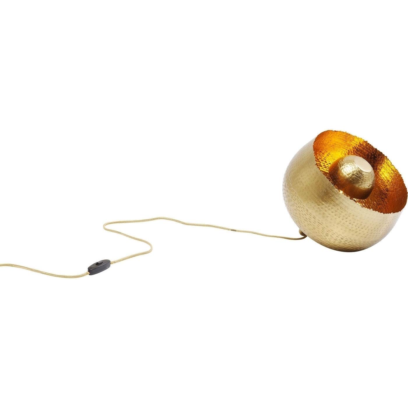 Kare Design Lampada Da Pavimento Apollon, Oro, Ø28Cm, Piantana Color Oro Opaco, Lunghezza Filo 200Cm, Superficie Martellata, Lampadina Non Inclusa