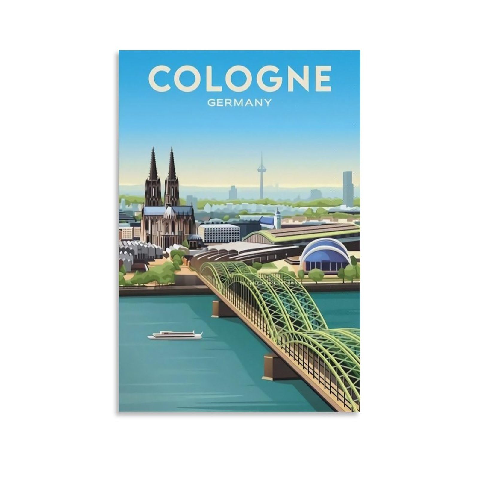 Orbana Unframe-Style Cologne Germany Vintage Travel Posters 08X12inch(20X30cm) Canvas Print For Living Room, Bedroom, Dorm, Home, Office Wall Decoration