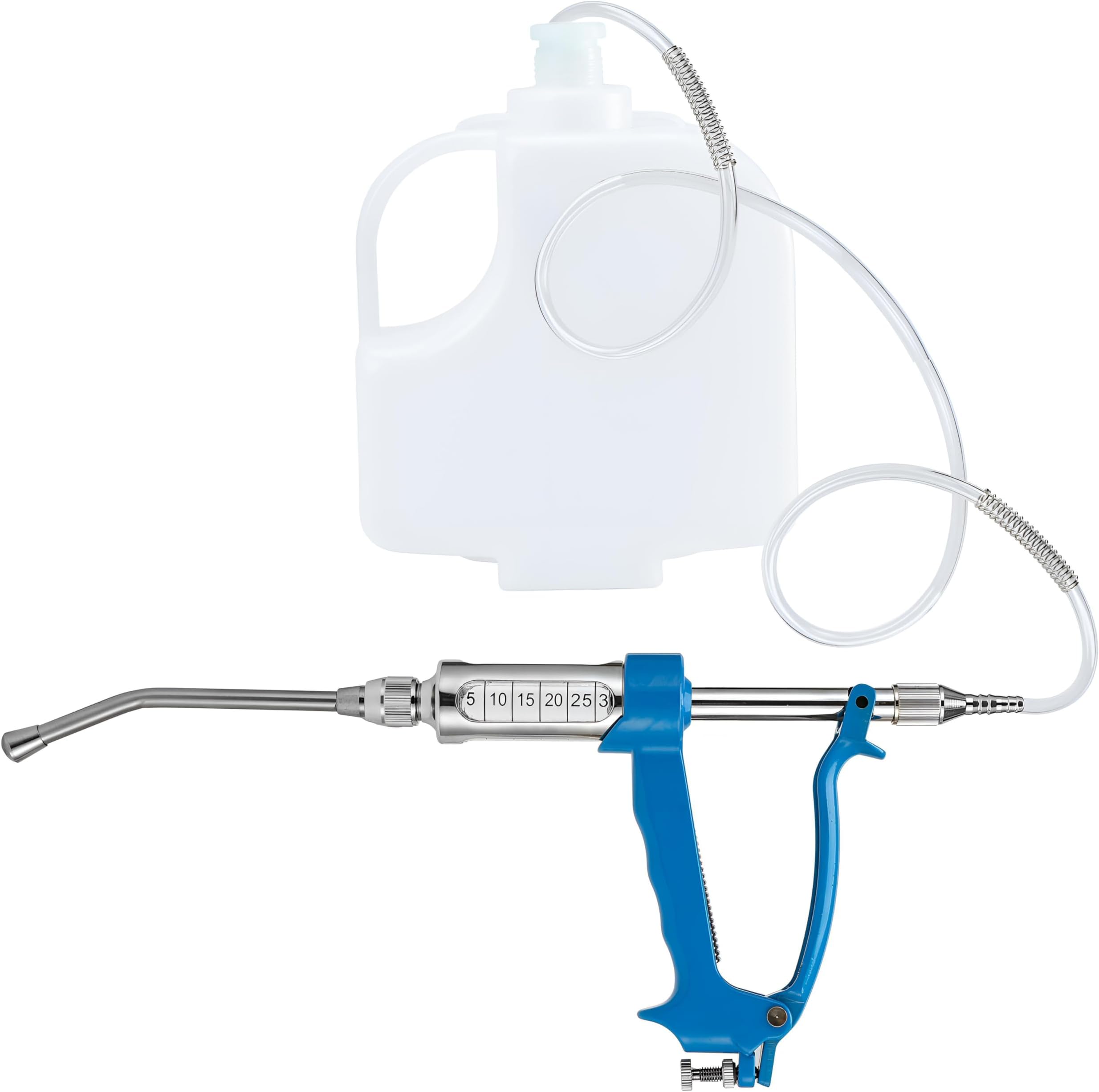 30ML Adjustable Veterinary Metal Feeding Gun, Continuous Drench Gun Continuous Dosing Device Veterinary Medicine Dispenser Husbandry Autonomous Feeding Tool, for Pig Cow, Sheep, Horse