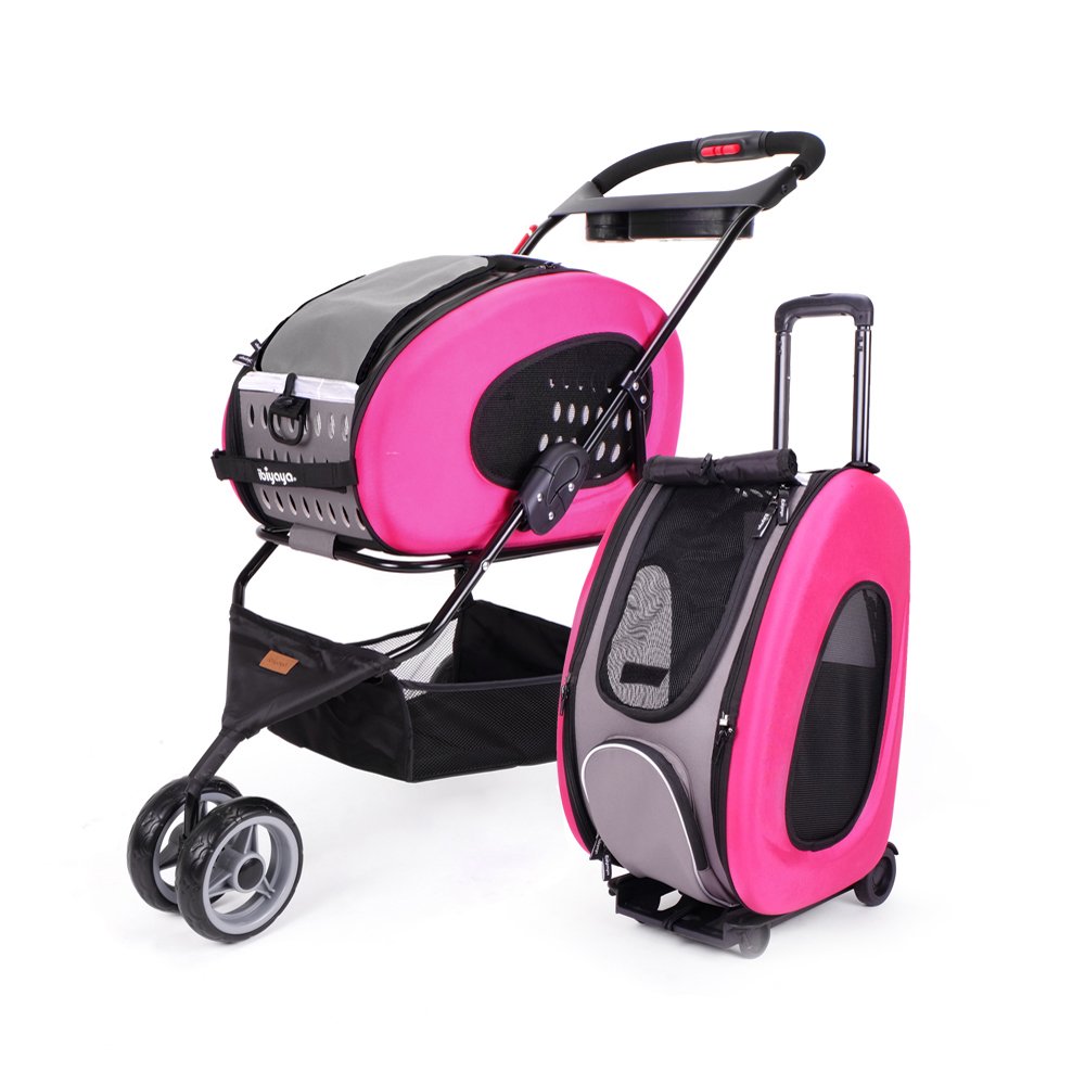 ibiyaya Multifunktionaler Haustier-Kinderwagen 5-in-1, Rosa