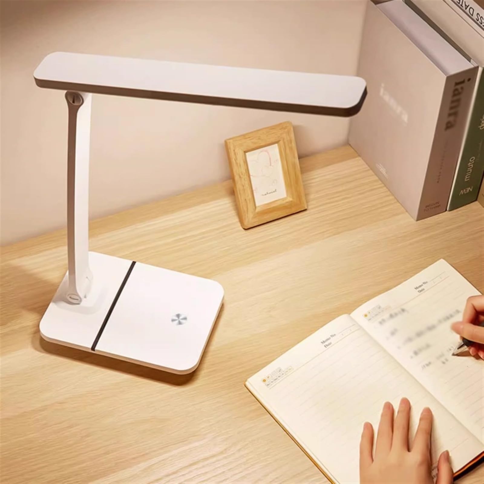 Lampa stołowa Lampka do czytania Lampka biurkowa LED z portem ładowania USB, ściemniana lampka stołowa do czytania, 3 tryby oświetlenia, płynne przyciemnianie, sterowanie dotykowe, funkcja pamięci Lam