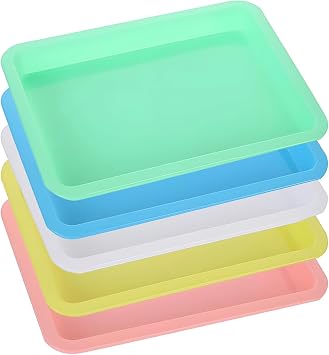 5 Pcs Beading Trays for Jewelry Making, Thickened Plastic A5 Size, Colorful Rectangular Craft Trays, Art Supply Trays, Arts and Crafts Organizer Storage