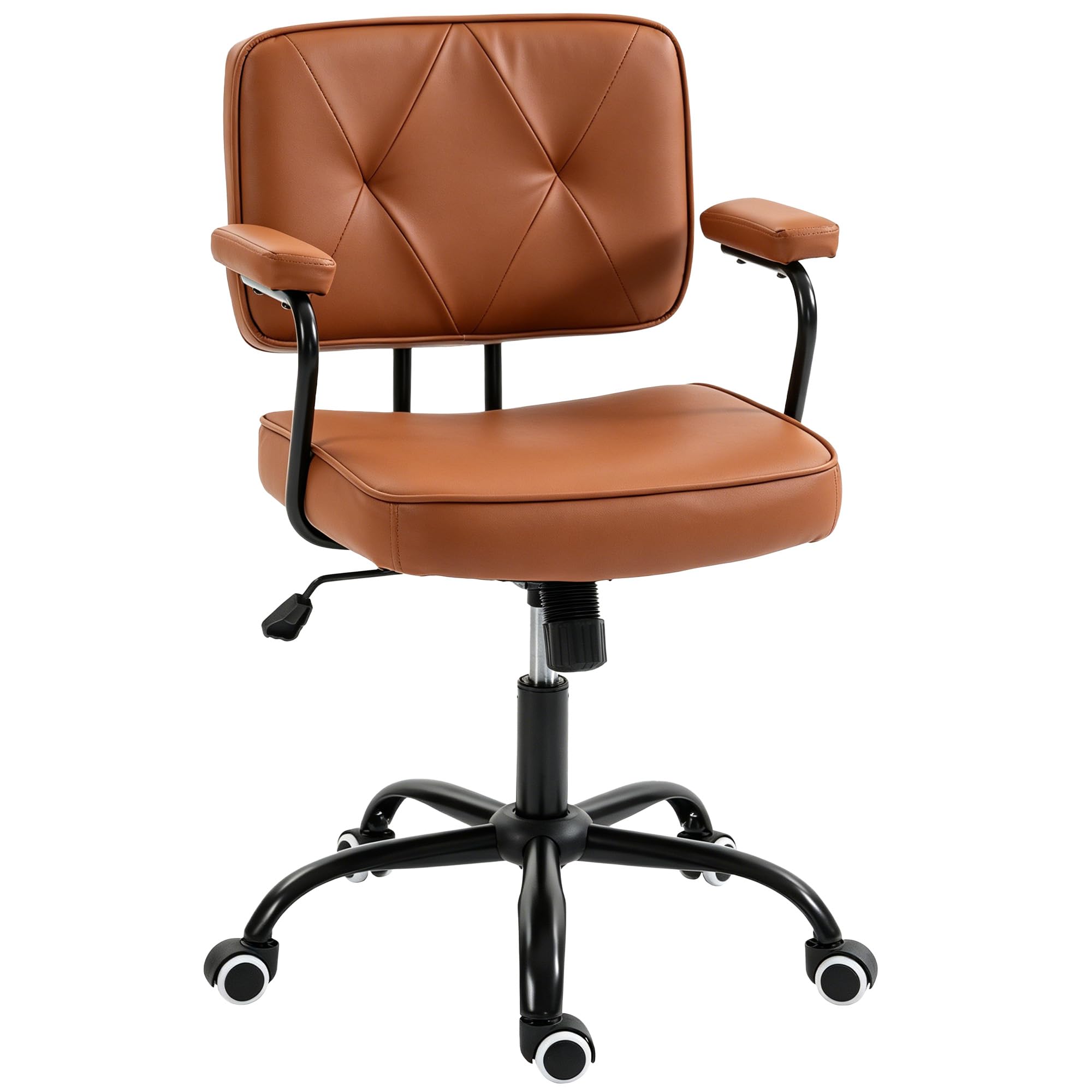 Vinsetto Bürostuhl mit Rollen Höhenverstellbar Braun 61 x 58 x 82-91 cm
