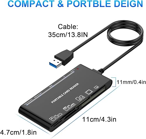Miniatura 8 de Lector de tarjetas de memoria USB 3.0 Extensión mejorada 7 en 1 Adaptador multitarjeta 5Gbps lectura escritura para SD SDXC SDHC CF CFI TF XD Micro