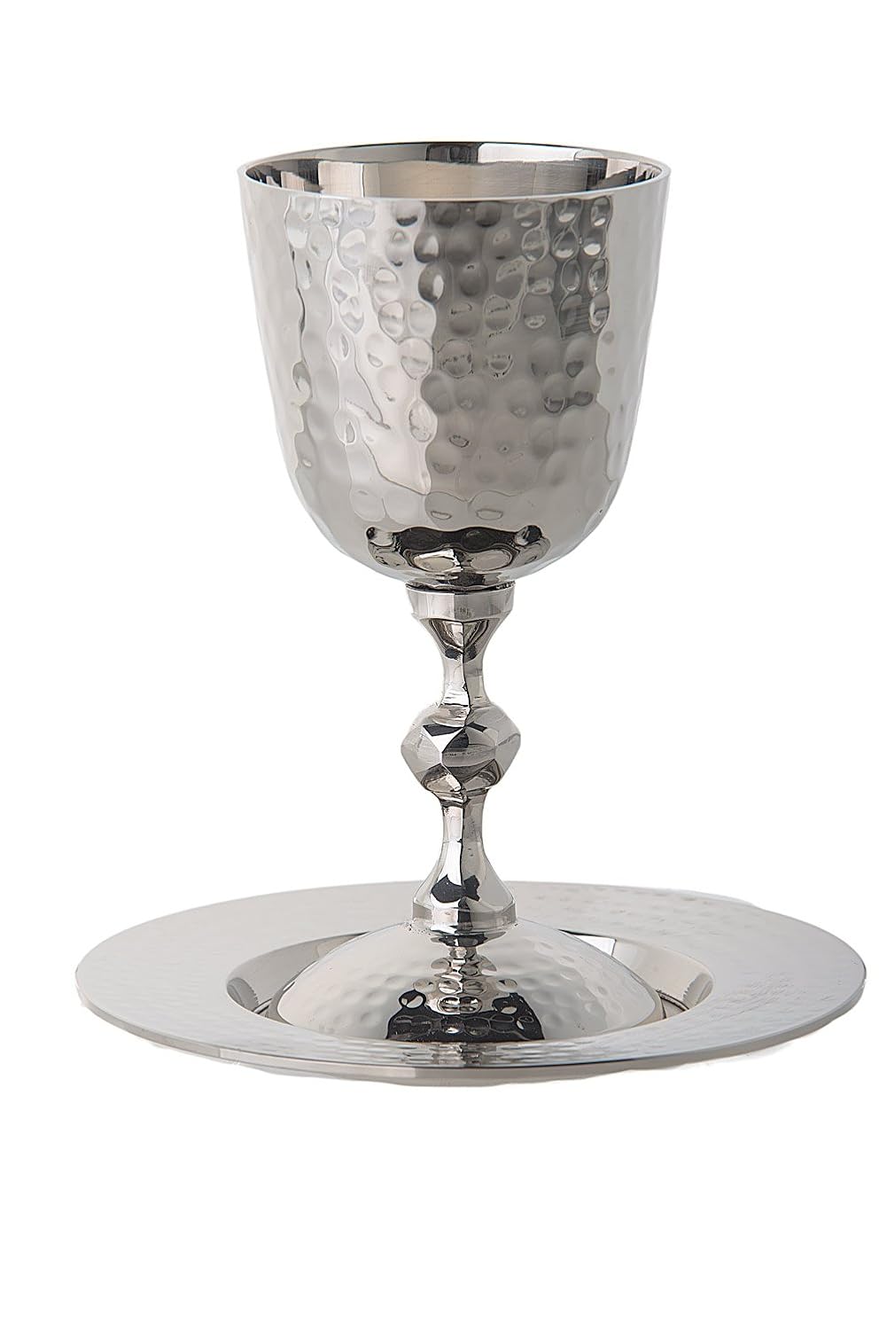 Buy Magnificent Hammered Stainless Steel Kiddush Cup on Base, with