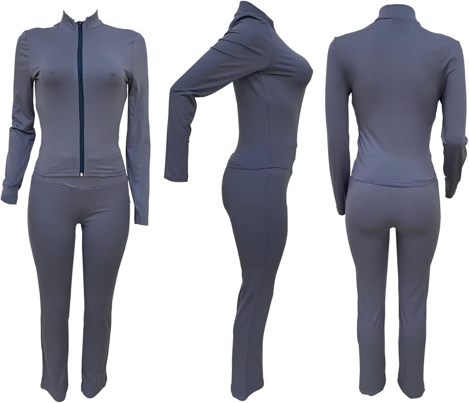 YOOTIKO Womens Track Suits 2 Piece Set Workout Outfits Cropped Jacket Yoga Leggings Gym Sweatsuit