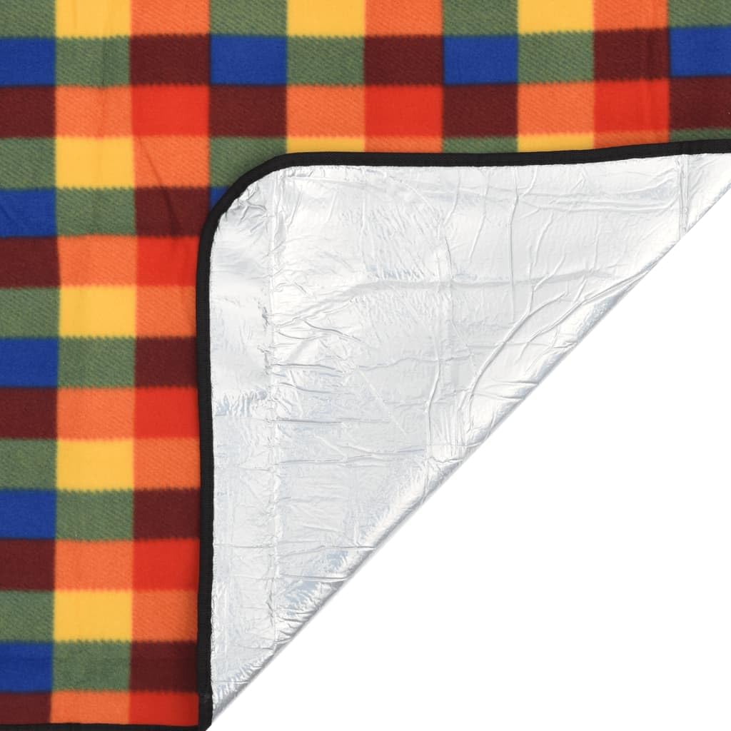 Coperta da picnic pieghevole, rosso e blu, a righe x velluto, impermeabile, portatile, con borsa per il trasporto, per campeggio, trekking, escursionismo, spiaggia e tempo libero