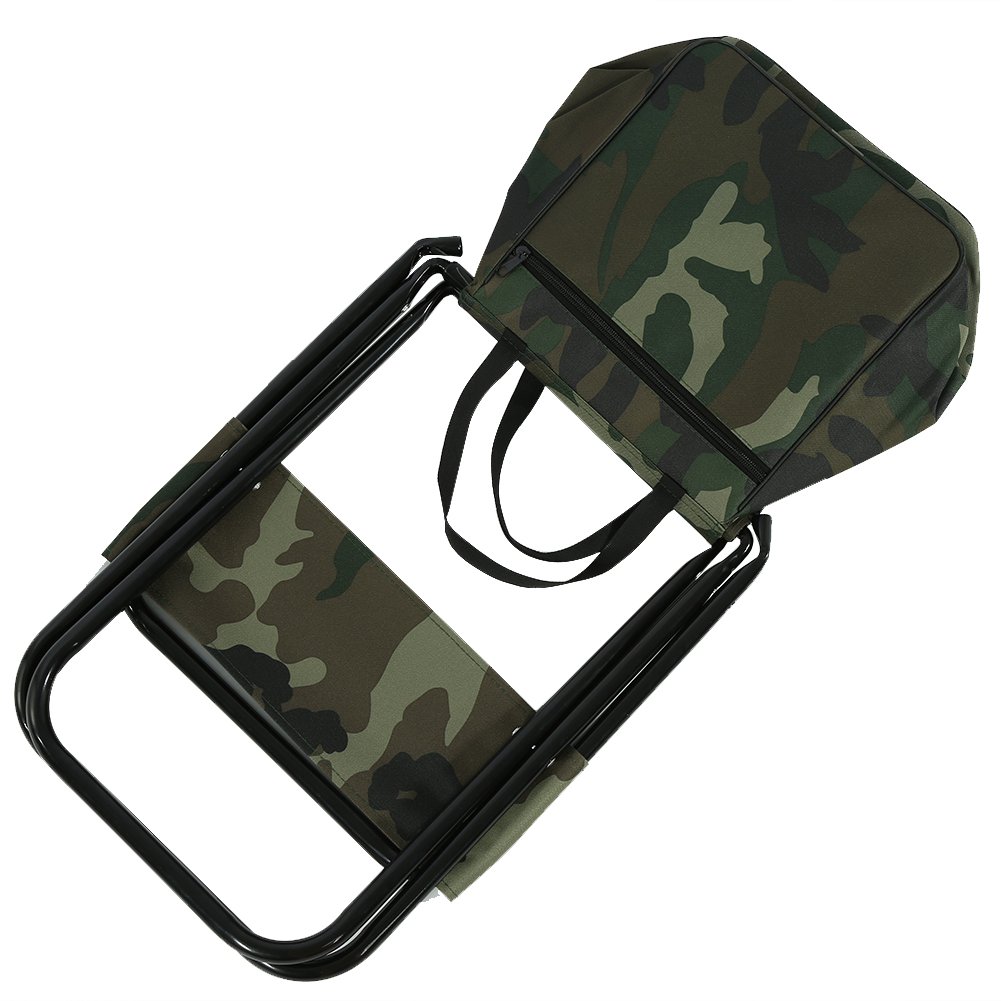 Sillas de pesca, 23.6 x 11 x 11.4 pulgadas, carga de 100 kg, taburete de pesca plegable de acero, silla de camping, asiento de respaldo, regalo para hombre, con bolsa de almacenamiento para