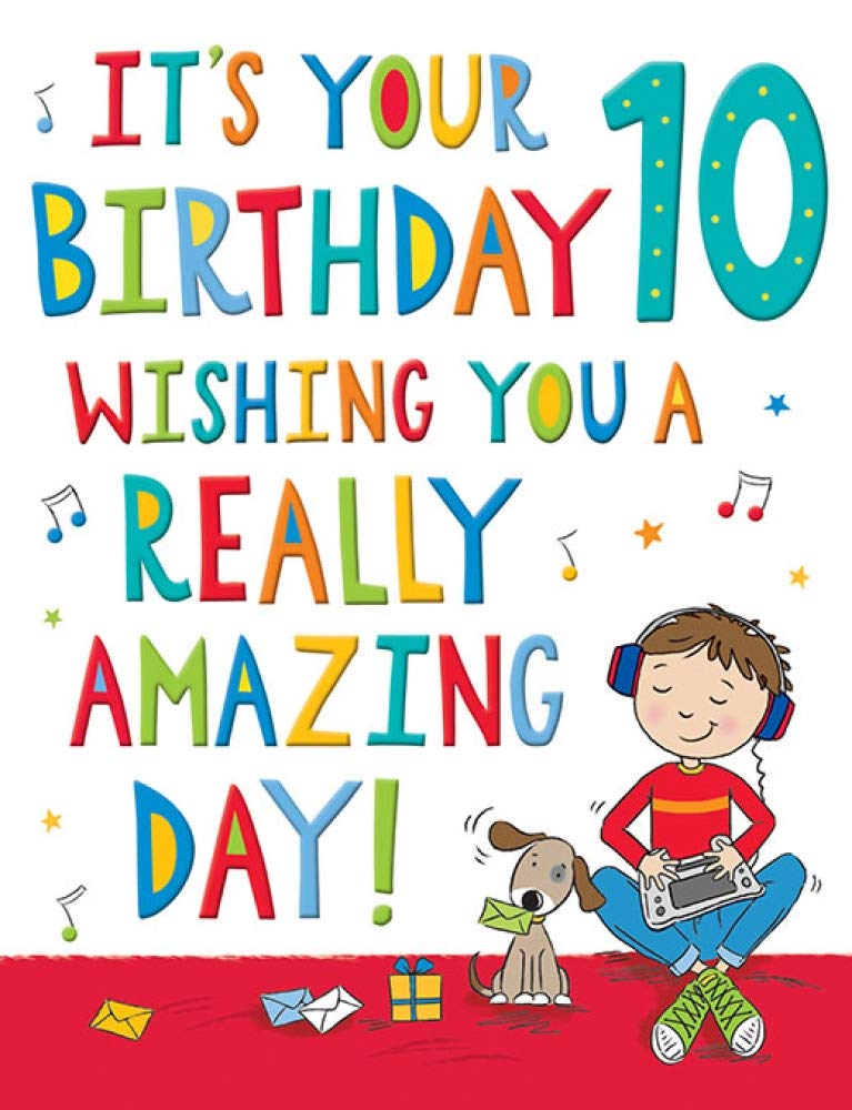 Regal Publishing Juvenile Birthday Card Age 10 M - 8 x 6 inches