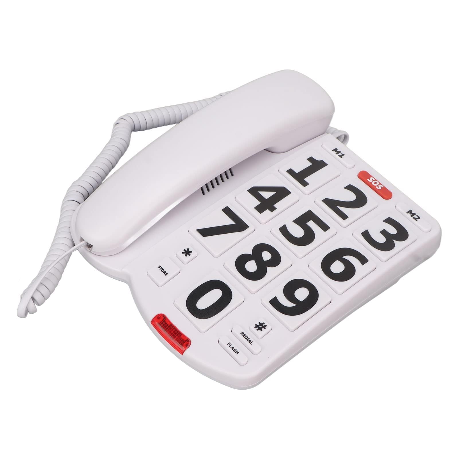 Teléfono de Botón Grande para Personas Mayores, Teléfono Fijo con Cable para Oficina en Casa, Teléfonos Fijos Domésticos de Volumen Ajustable Clásico Simple para Personas Mayores