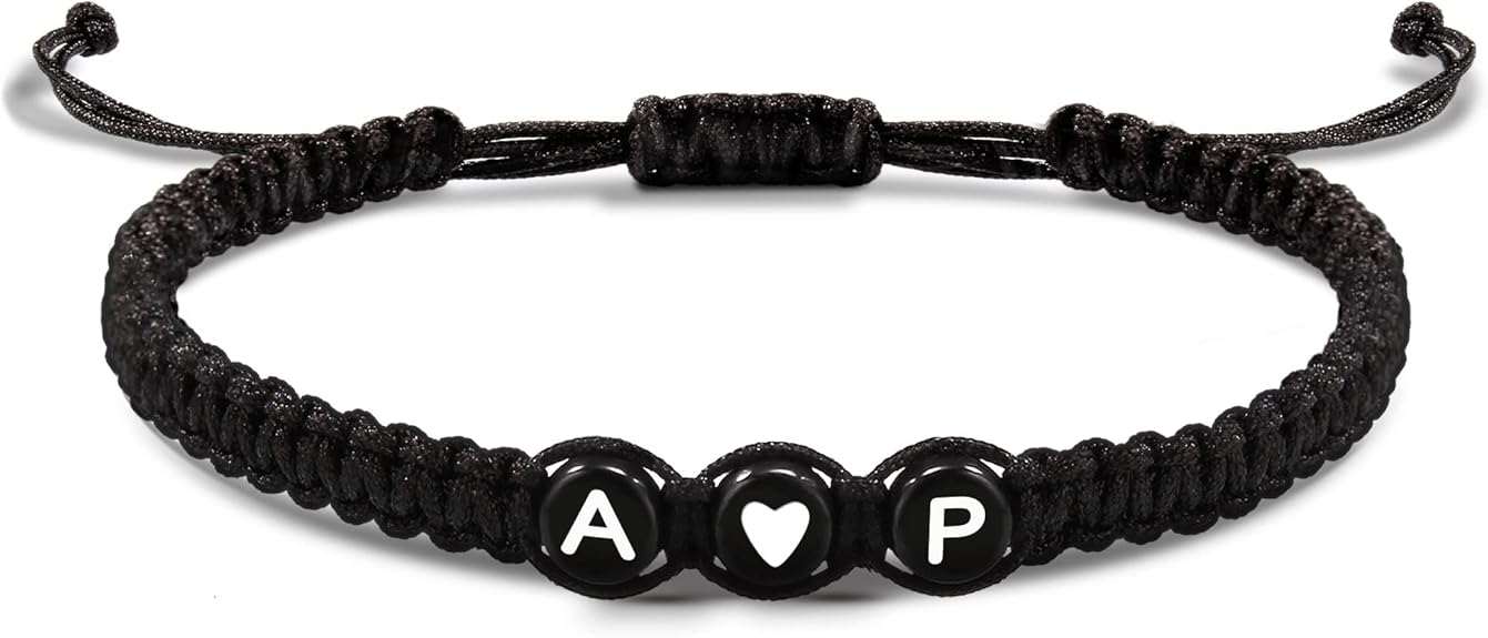Initial Bracelets for Women Men's Bracelets Gifts for Girlfriend Boyfriend Letter Bracelets I Love You Gifts for Her Him Best Friend Birthday Gift Christmas Jewelry