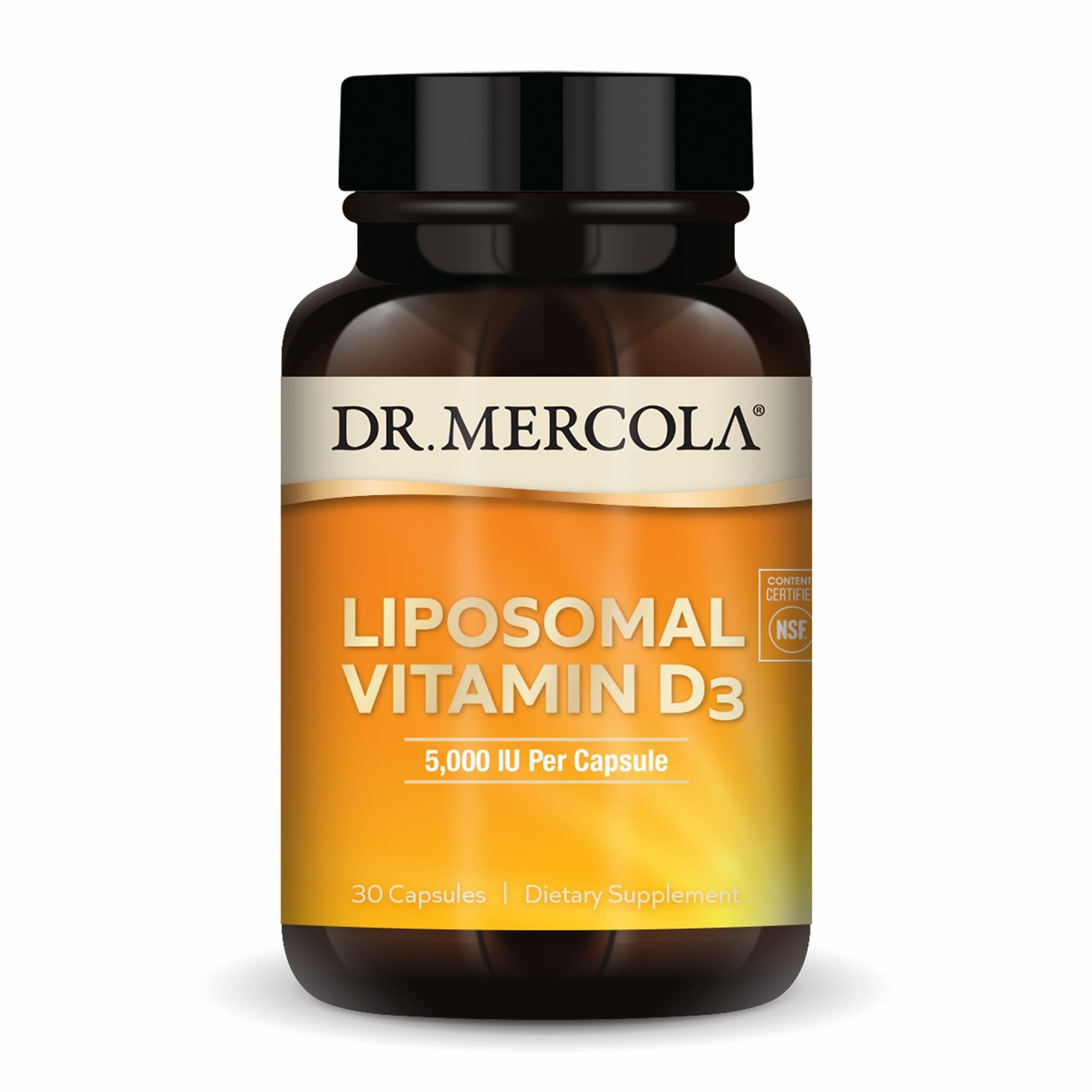 Dr. Mercola Liposomal Vitamin D3 - Supports Heart, Bone & Immune Health - 5,000 IU Per Serving - Non-GMO, Soy Free & Gluten Free - 30 Capsules (30 Servings)
