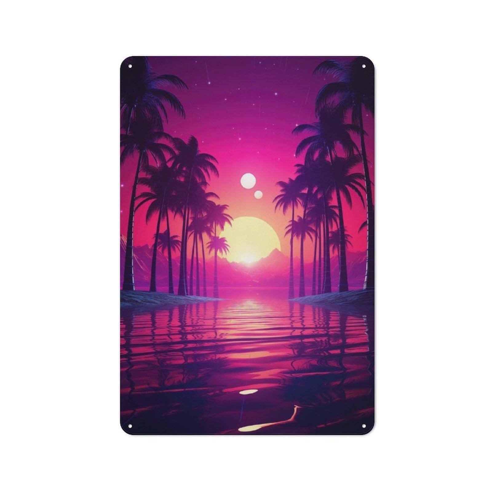 Junmoney Neon Utopia Unveiled Printed Metal Sign 30X20cm For Living Room Or Hallway, For Home Wall Decor Collectors