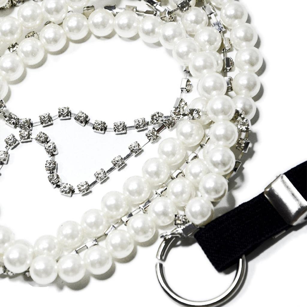 Punk Stil Hosenträger Frauen Y-Form Metall Clips Einstellbare Perle Gurt