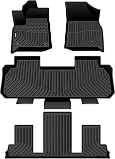 Floor Mats Compatible for Traverse 2018-2022 7 Seat with 2nd Row Bucket Seats,All Weather Floor Liners Full Set Include 1th 2nd 3rd Row Front and Rear, Automotive Floor Mats Black