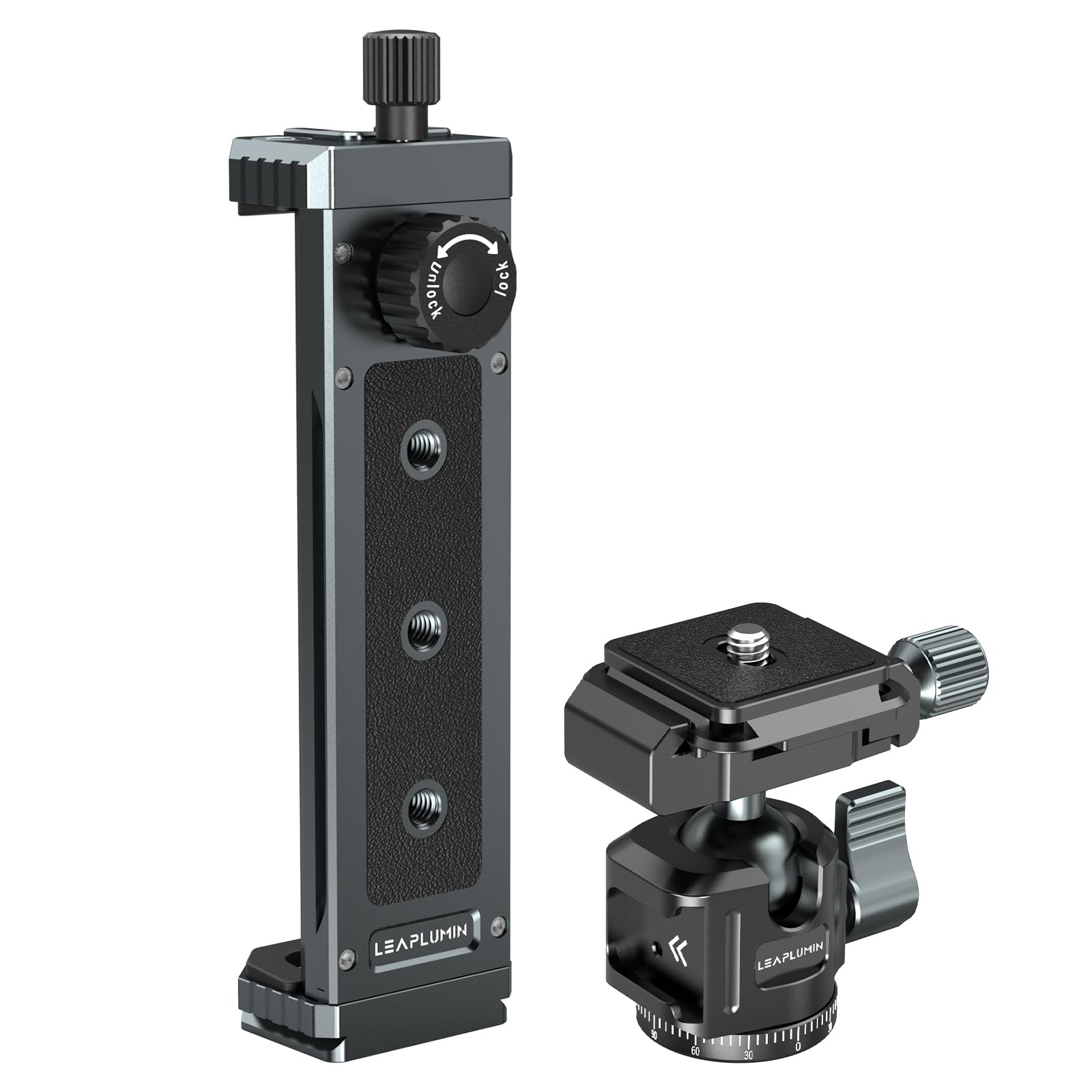 Leaplumin Tripod Mount Adapter with Ball Head, Aluminum Tripod Mount Holder,Tablet Tripod Mount with 1/4" Screw,Universal Tripod Mount for iPad Mini,Compatible with 4.7"-12.9" Most Tablet