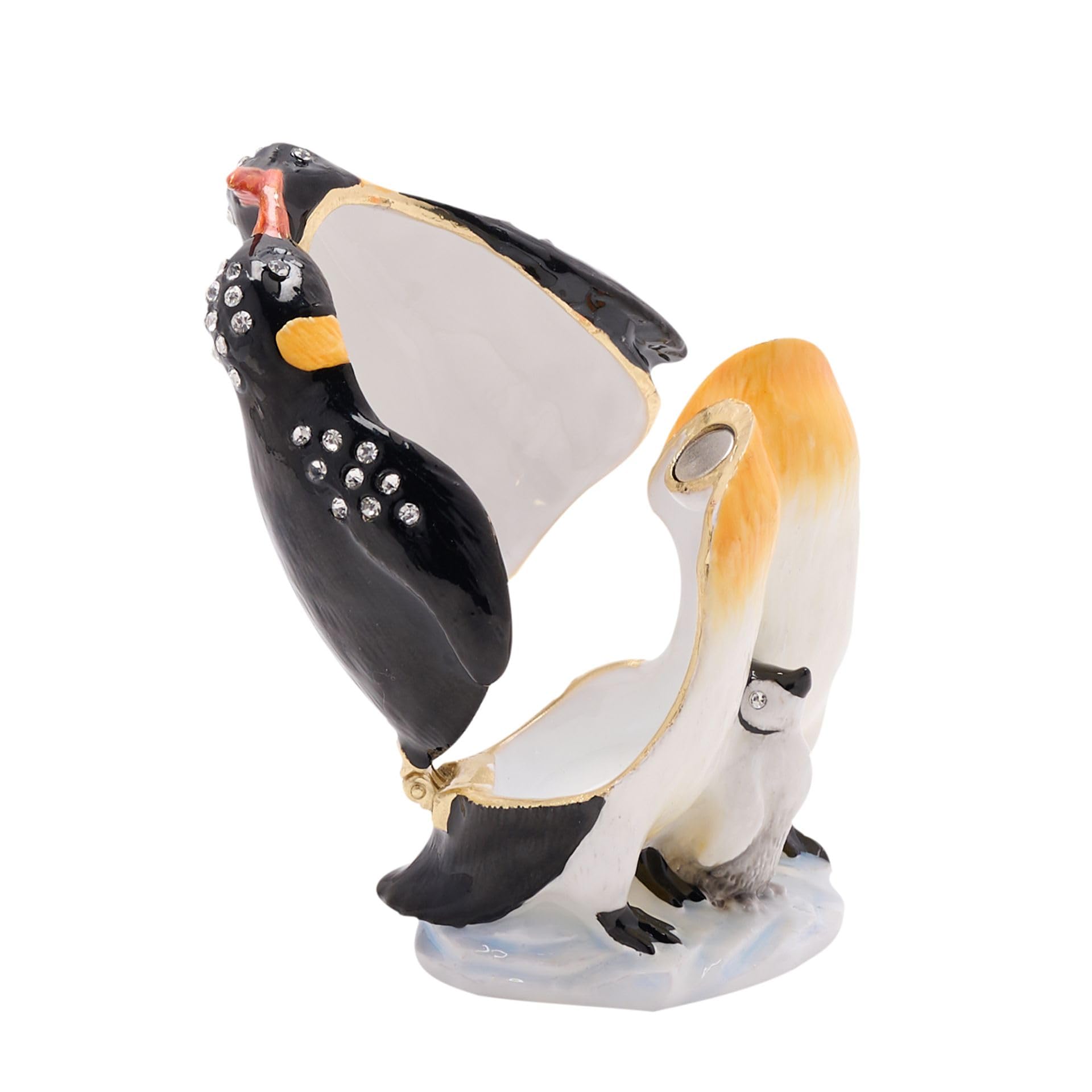 Widdop Stratton Trinket Box by Treasured Trinkets, Penguin Family Design, Jewellery Storage Organiser Ornament - Image 3