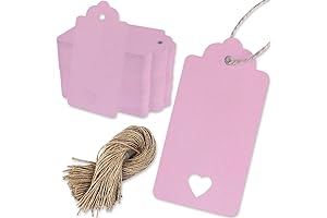PH PERKHOMY: 2" x 4" Hollow Heart-Shaped Tags with String for All Occasions