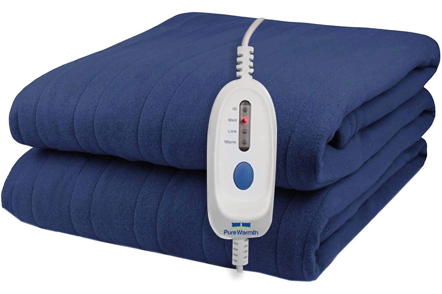 Pure Warmth Solid Flannel Warming Twin Electric Blanket Adjustable