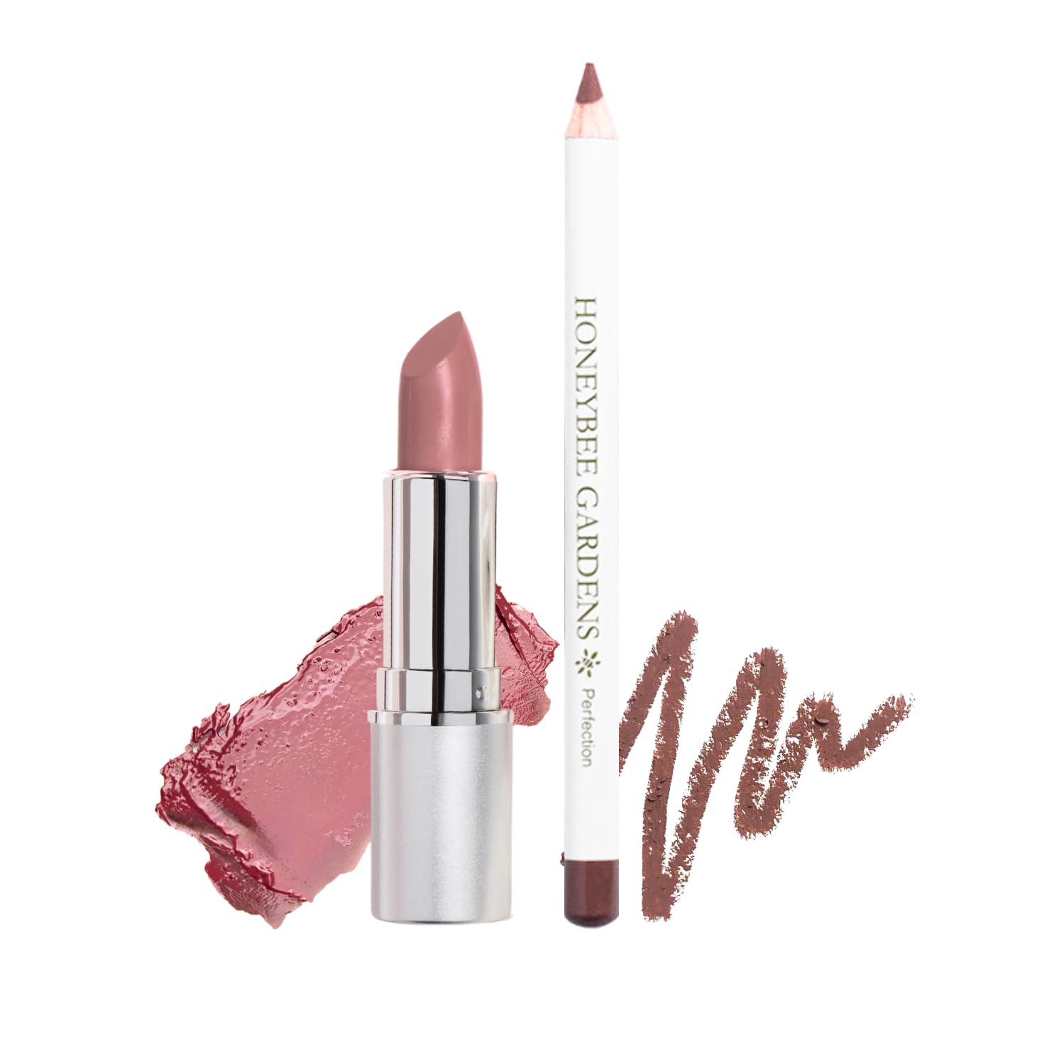 Honeybee Gardens Lip Liner + Lipstick Bundle, Perfection & Heirloom