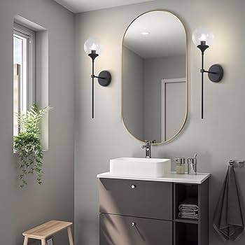 KCO Lighting Matte Black Industrial Wall Sconces Set of Two