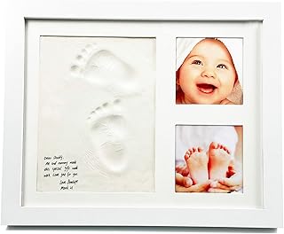 baby hand and footprint kit,baby handprint kit,Baby Registry search , Baby Boy Gift,Baby Girl Gift,baby handprint footprint keepsake kit,New Baby Shower Gifts for Boys,gifts for new mom- First (white)