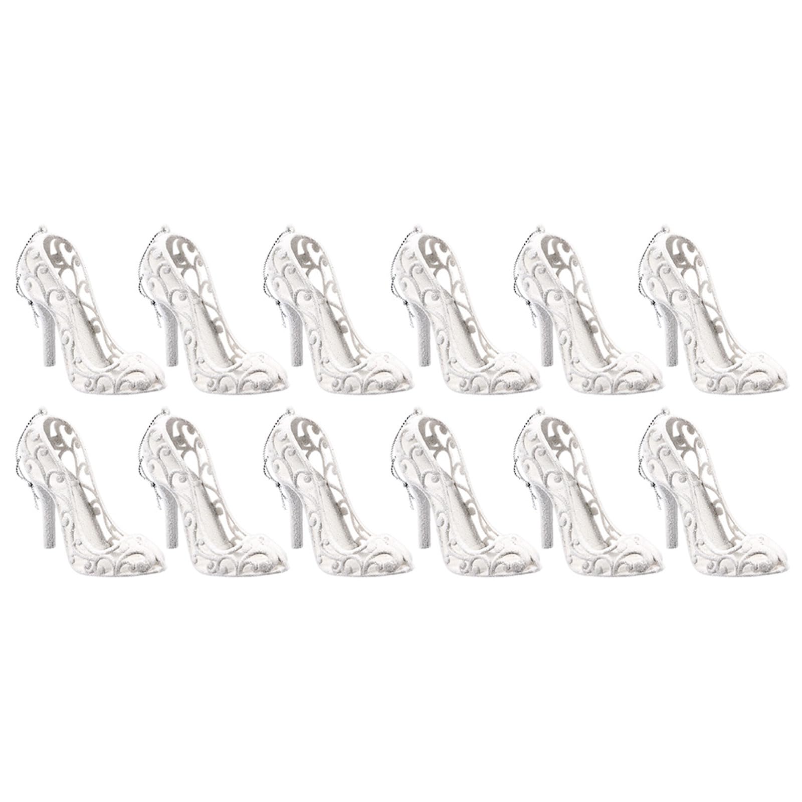 POPETPOP 12Pcs High Heel Shoe Hanging Ornaments for Christmas Wedding Party Reception Desk Background and Window Decorations