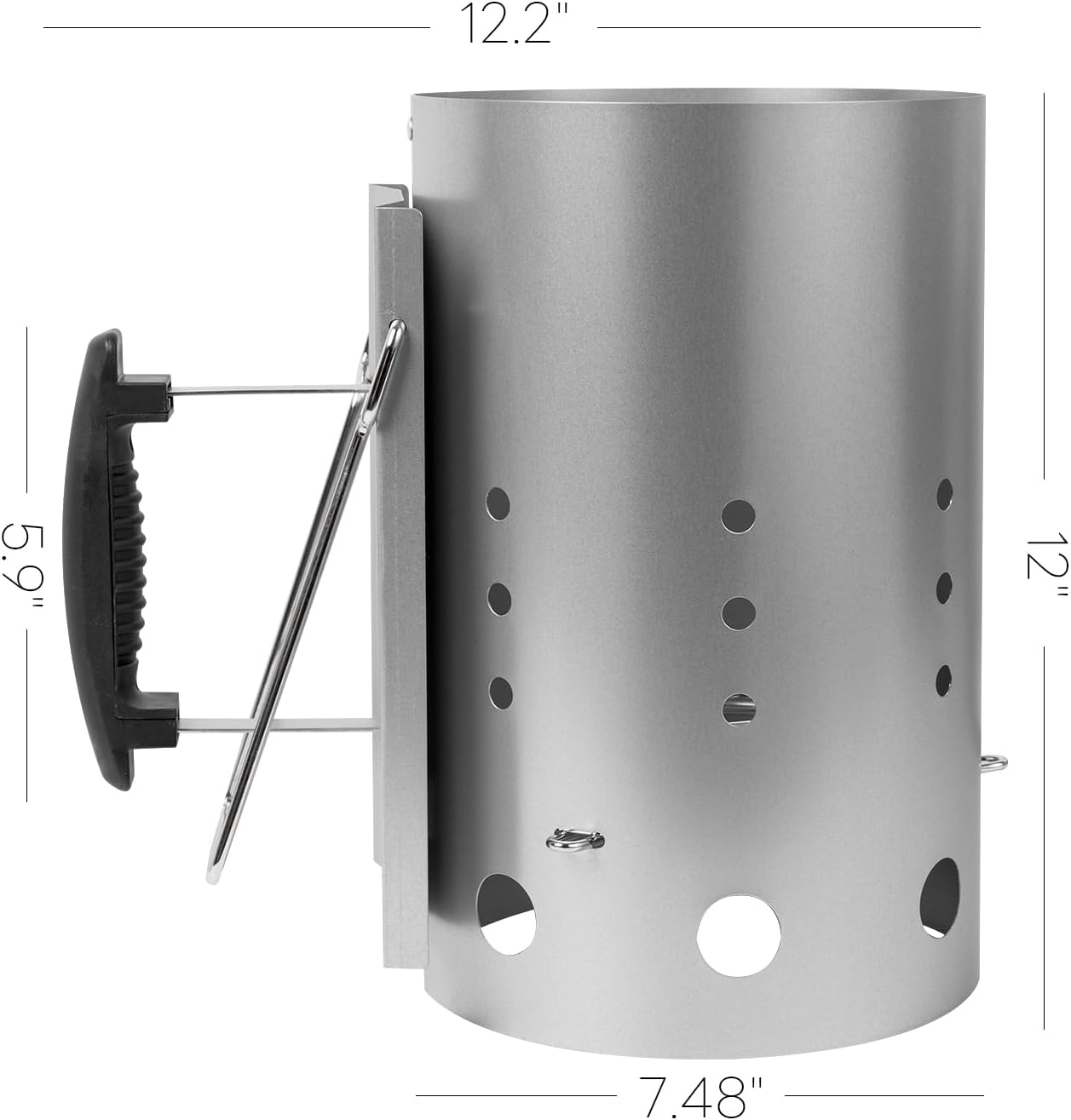 Charcoal Chimney starter, chimney charcoal starter for charcoal barbecue grills, suitable for outdoor cooking and barbecue (large)