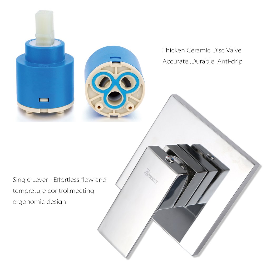 PHASAT Grifo Lavabo Pared Moderno Grifo Cascada Bañera Baño Monomando Agua fría y Agua Caliente JH088