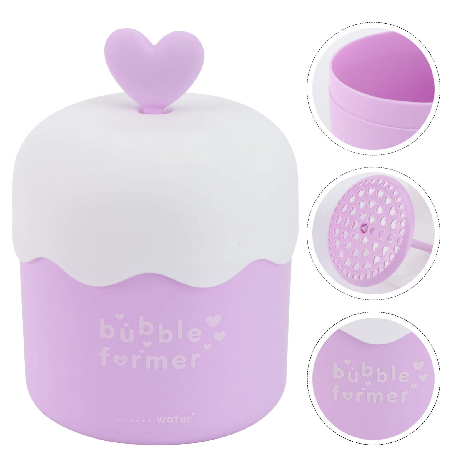 Form Whip Maker, Face Wash Foamer Facial Cleanser Frother Quick Foaming Froth Cups Skincare Tools Skin Cleaning Care Soap Dispensers Shampoo Travel Pump Bottle Rich Foam Maker for Face Wash(Purple)
