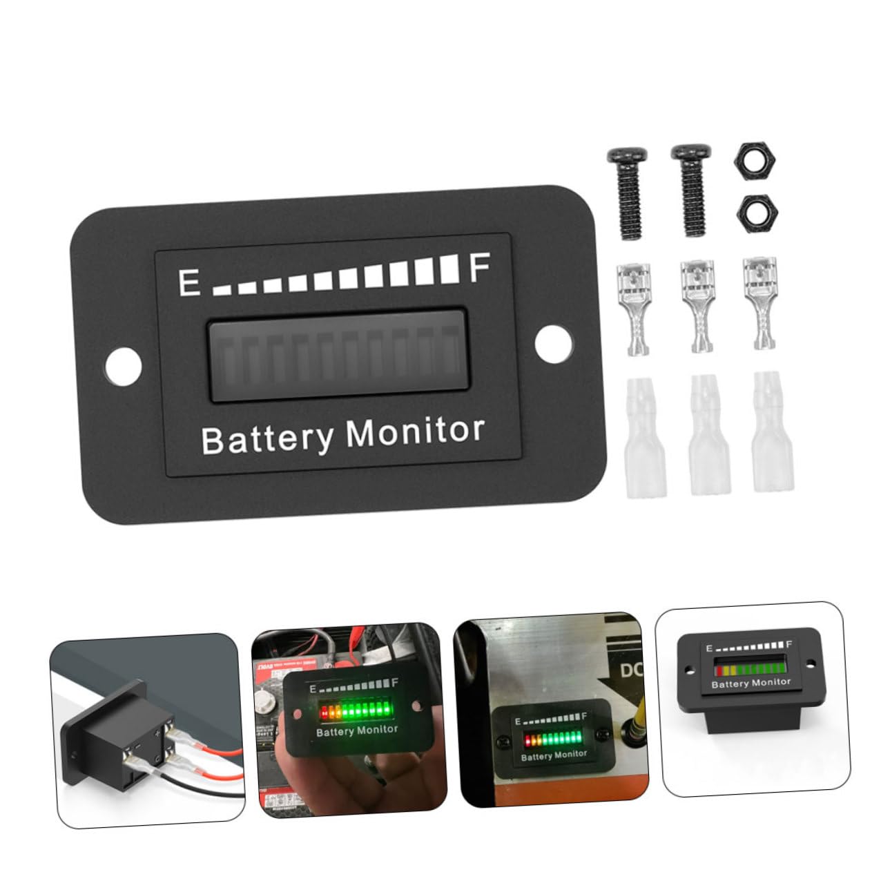 3 Juegos Medidor De Bateria De Vehiculo Electrico Baterias Medidor De Bateria Para Carrito De Golf Herramienta De Visualización De Batería Medidor De Batería Componente Electrónico jojofuny