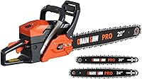 Baotree 62cc Gas Chainsaw with 20" & 24" Bars, Anti-Vibration, Quick Start - Pro Tree Cutting, Firewood, Logging Powerhouse