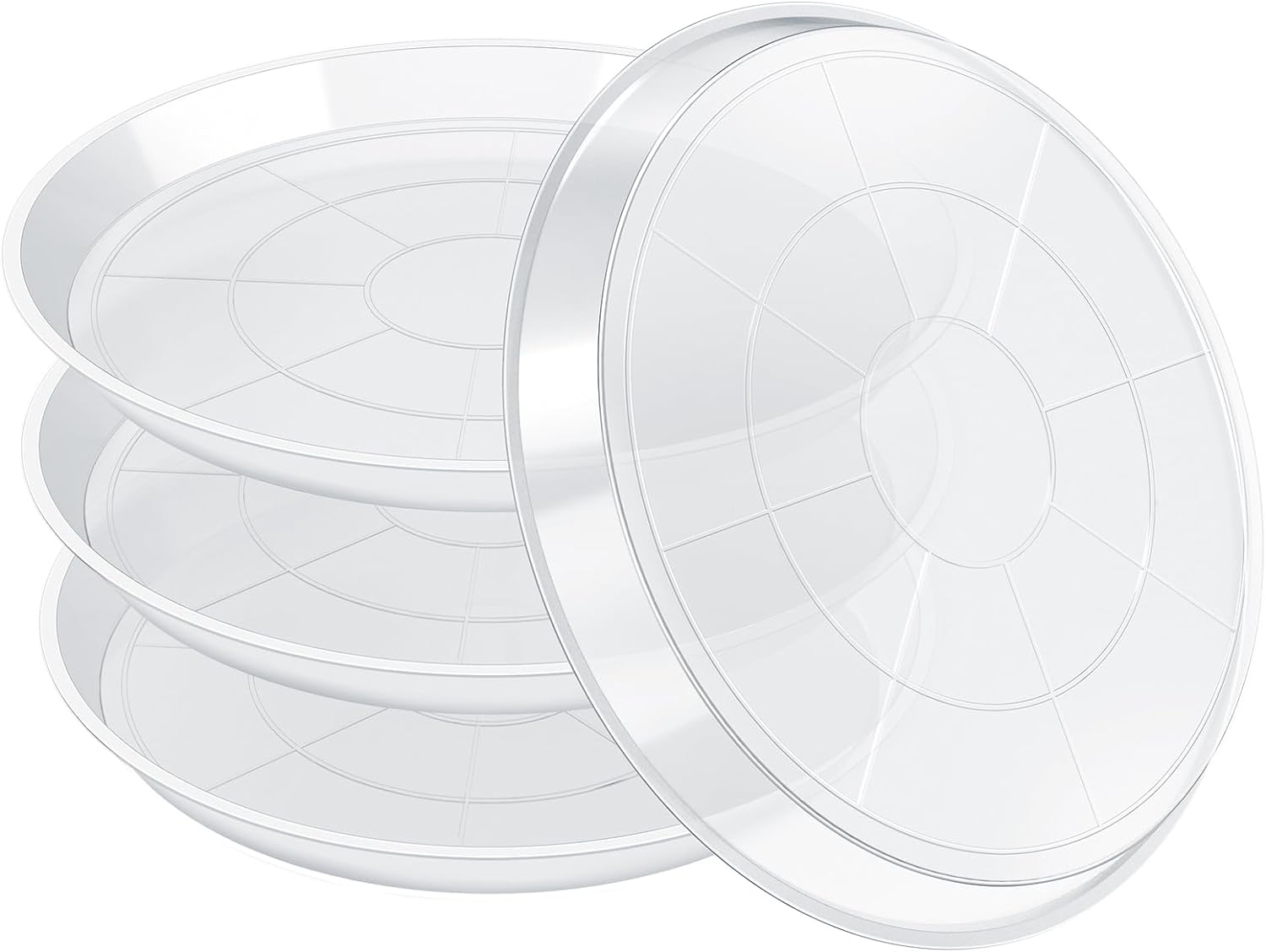 4 Pack Clear Plant Saucer 20 Inch, Durable Plant Drip Trays Saucers for Pots, No Holes Water Catcher Trays for Indoor Outdoor Planter, Sturdy Base Plate(20", Clear) 20"-4Pack Clear