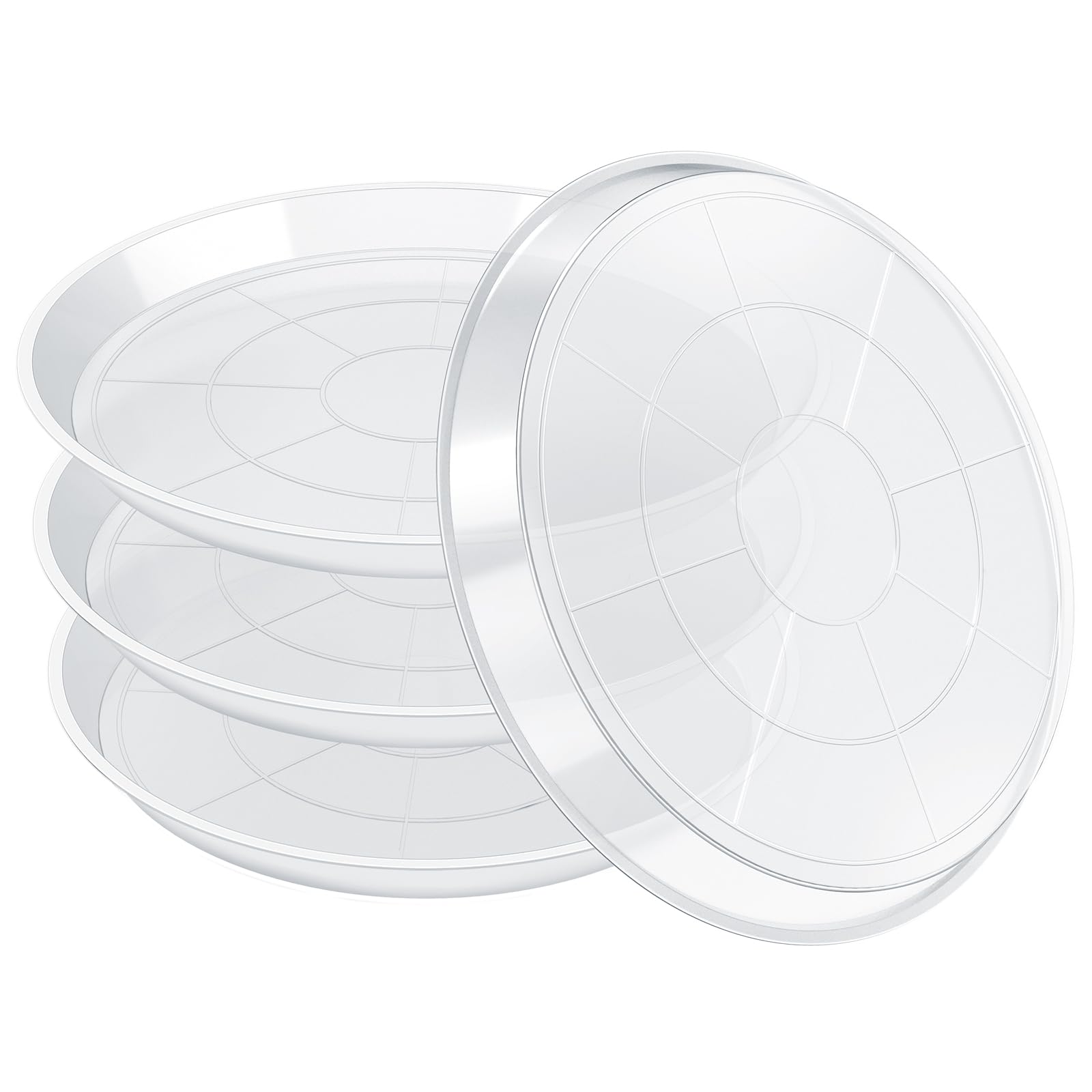 4 Pack Clear Plant Suacer 4 6 8 10 12 14 16 18 20 Inch, Durable Plant Drip Trays Saucers for Pots, No Holes Water Catcher Trays for Indoor Outdoor Planter, Sturdy Base Plate(16", Clear)