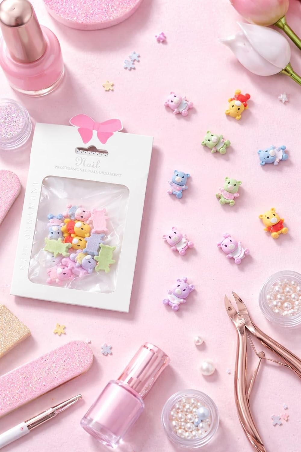 Yoonail Professional Nail Ornament Charm, Bebek Ayıcıklar Temalı Tırnak Süsleme Seti, 10 Parça