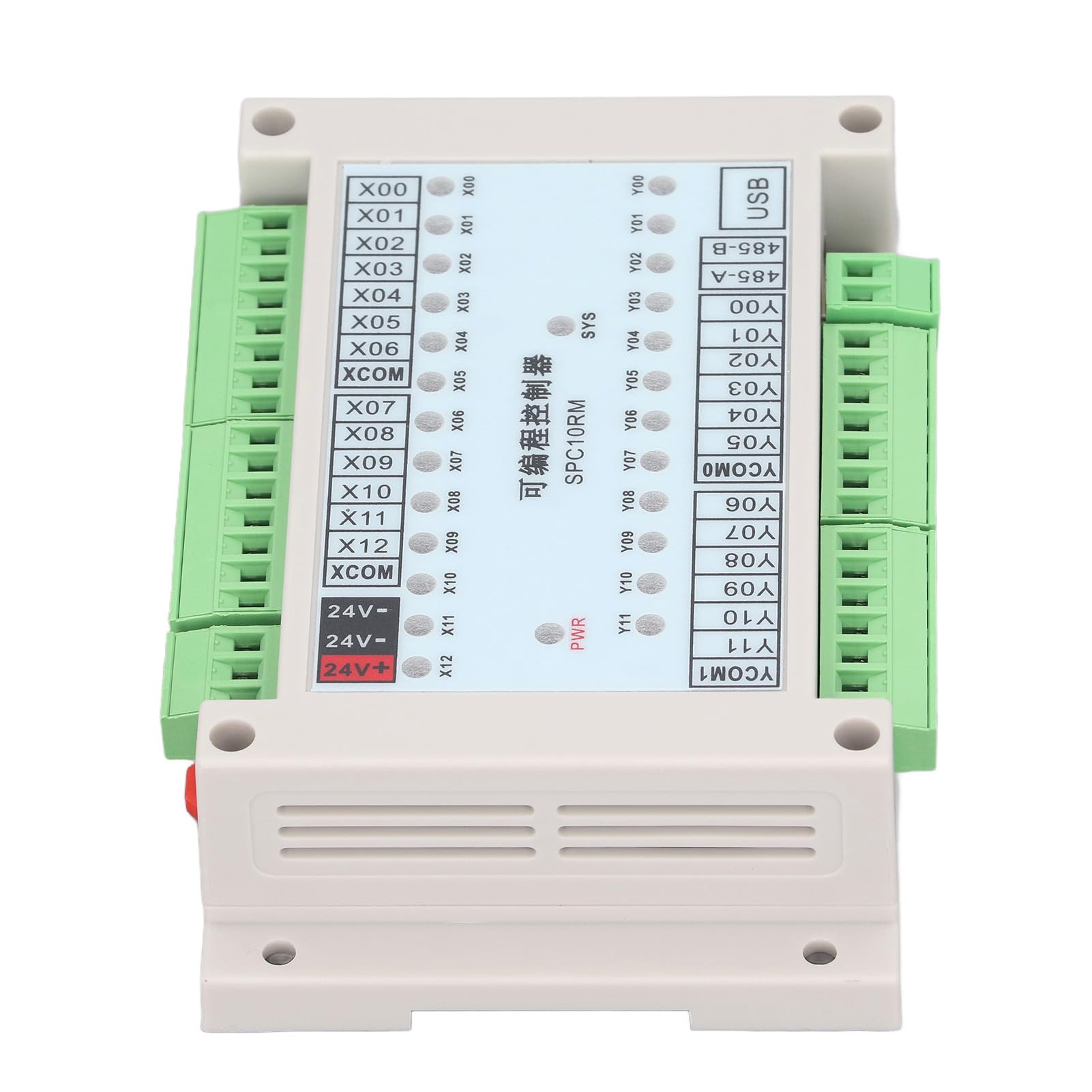 ViaGasaFamido Controlador Programable de Control PLC, Controlador Lógico Programable PLC ABS SPC10RM 24 V , 13 Entradas 12 Salidas, Soporte de Descarga USB para Control Industrial y Sincronización