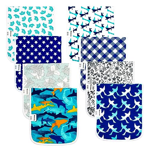Image of Benoxine Ultra-Soft Baby Burp Cloths Absorbent, Large Size, Cotton,Adorable Designs Perfect for Boys and Girls 8-Pack