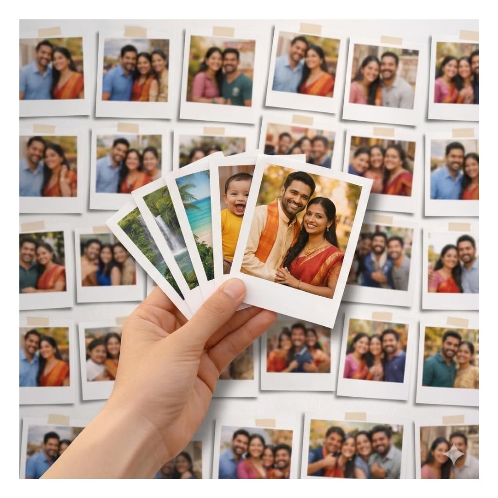 Customised 36 Mini Photo Prints | 300 GSM Glossy Polaroid Photo small Album Cards with Your Photos for Birthday,Wedding Gifts |Personalized Vintage Style Decor | 4 X 3 |polaroids photos-image-36