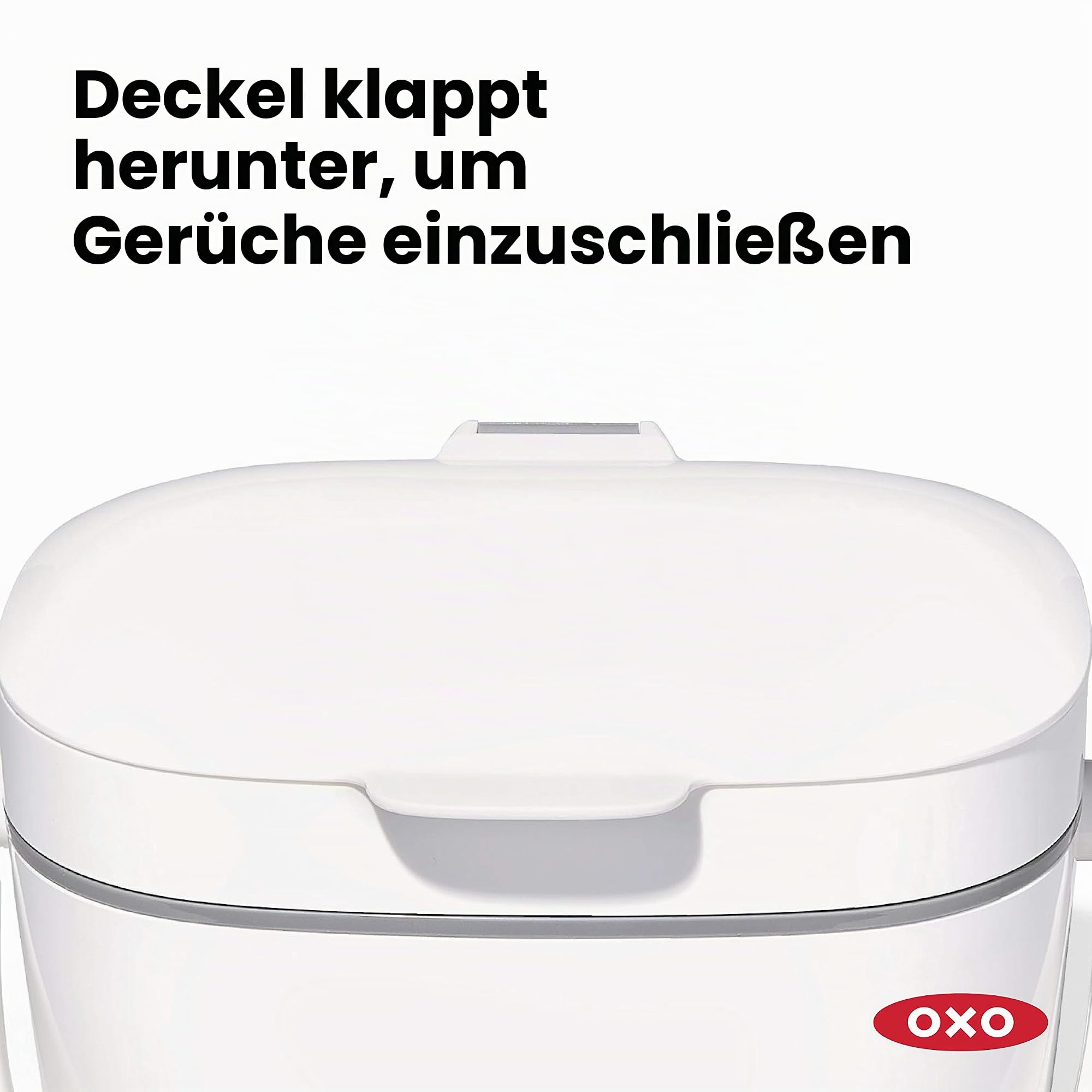 OXO Good Grips Komposteimer weiß – geruchsdichter Biomülleimer für die Küche – 6,6 l