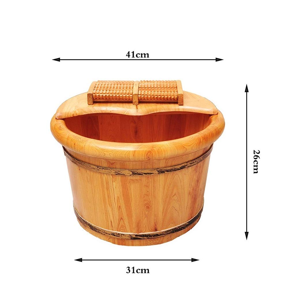 Barile per Piedi,Secchio da Bagno in Legno per Massaggio,Fatto a Mano,Pediluvi Superficie Liscia,Accessori per Il Bagno Anniversario Comfortable Anniversary