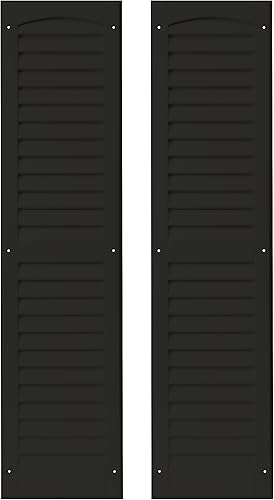 Miniatura 8 de Persianas - 9 pulgadas de ancho x 36 pulgadas de alto, gris, con rejillas, par para cobertizos, casas de juegos y más (LS936GY-BX2) (gris)